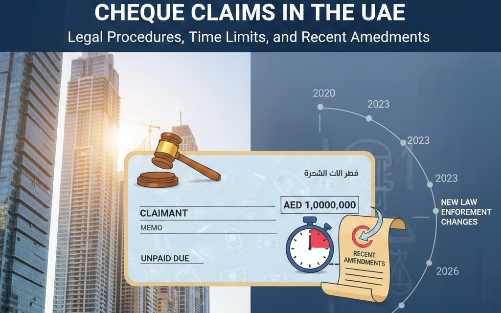 مطالبات الشيكات في الإمارات العربية المتحدة: الإجراءات القانونية، والمهل الزمنية، والتعديلات الأخيرة