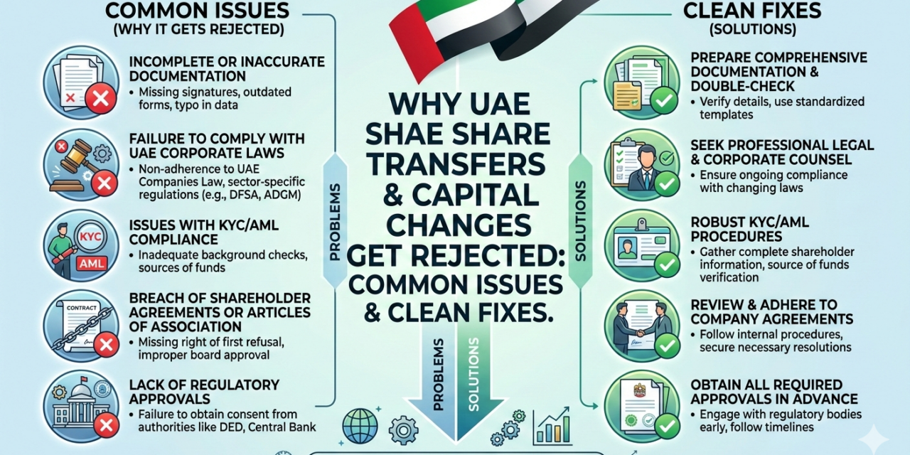 Why UAE Share Transfers and Capital Changes Get Rejected: Common Issues and Clean Fixes