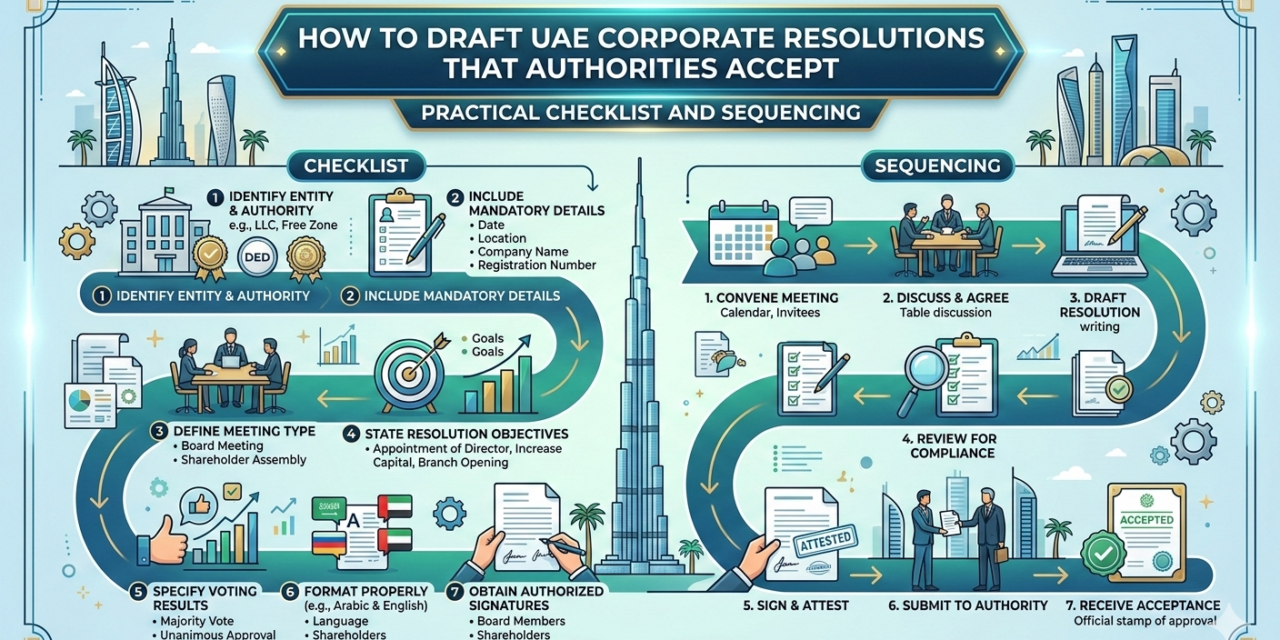 How to Draft UAE Corporate Resolutions That Authorities Accept: Practical Checklist and Sequencing