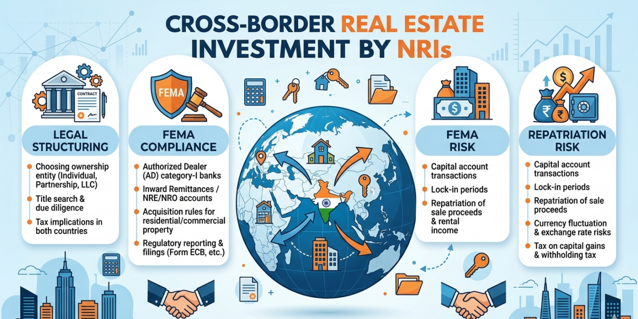 Cross-Border Real Estate Investment by NRIs: Legal Structuring, FEMA Compliance, and Repatriation Risk
