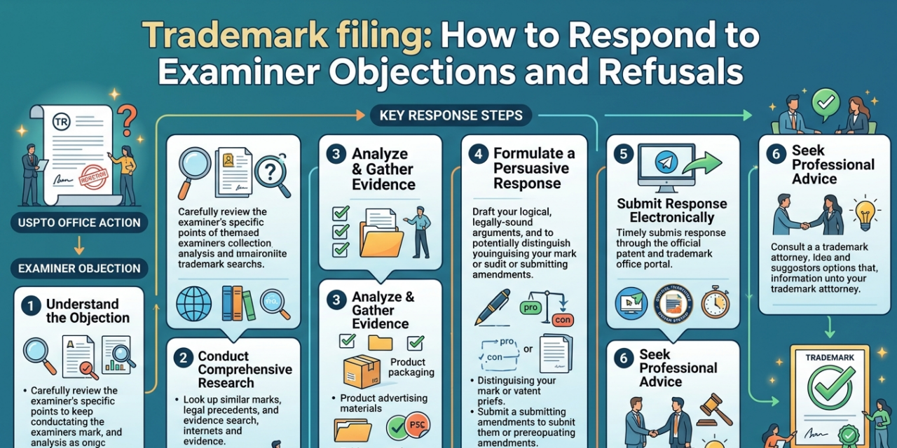 Trademark filing: How to Respond to Examiner Objections and Refusals