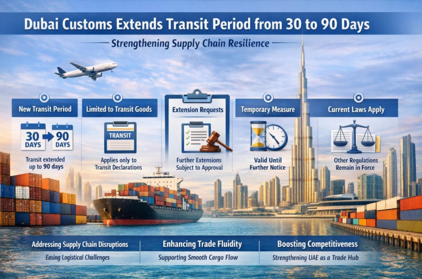 Dubai Customs Extends Transit Period from 30 to 90 Days: A Strategic Move to Strengthen Supply Chain Resilience